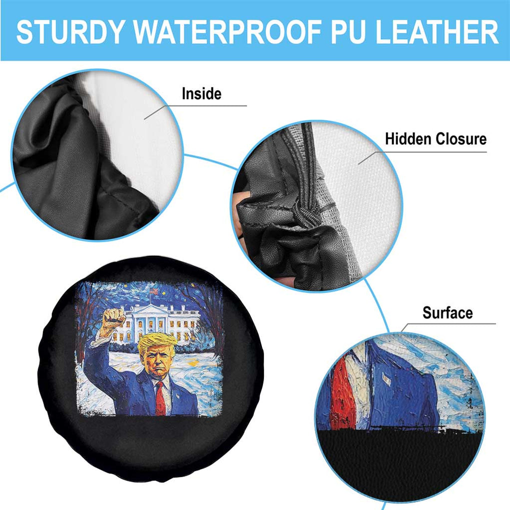 Trump 2024 Spare Tire Cover Christmas Starry Night Vincent Van Gogh TS09 Print Your Wear