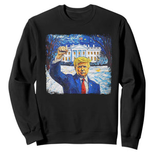 Trump 2024 Sweatshirt Christmas Starry Night Vincent Van Gogh TS09 Black Print Your Wear