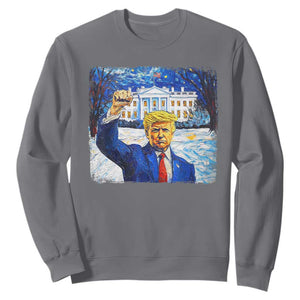 Trump 2024 Sweatshirt Christmas Starry Night Vincent Van Gogh TS09 Charcoal Print Your Wear