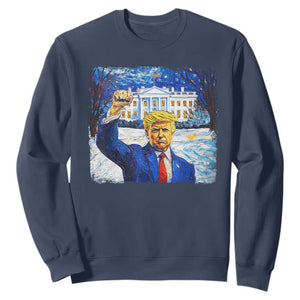 Trump 2024 Sweatshirt Christmas Starry Night Vincent Van Gogh TS09 Navy Print Your Wear