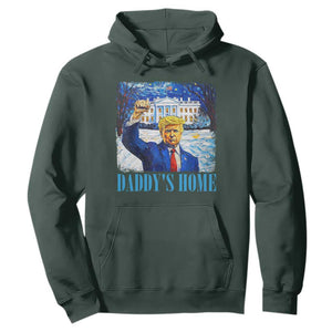 Trump 2024 Hoodie Daddy's Home Starry Night Christmas TS09 Dark Forest Green Print Your Wear
