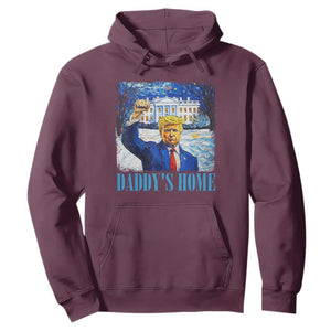 Trump 2024 Hoodie Daddy's Home Starry Night Christmas TS09 Maroon Print Your Wear