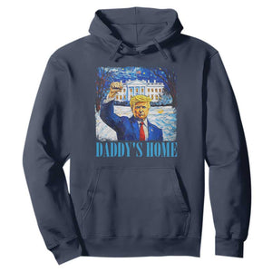 Trump 2024 Hoodie Daddy's Home Starry Night Christmas TS09 Navy Print Your Wear
