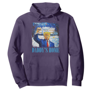 Trump 2024 Hoodie Daddy's Home Starry Night Christmas TS09 Purple Print Your Wear