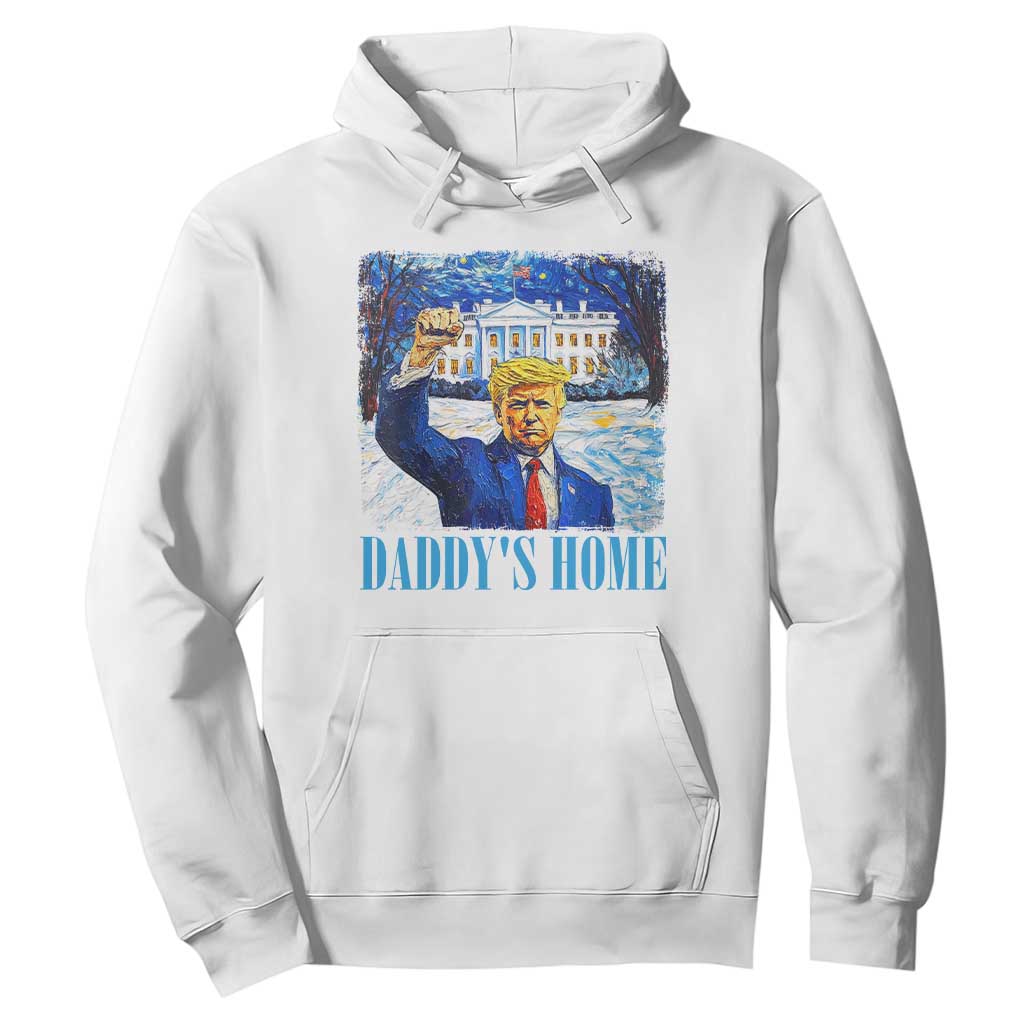 Trump 2024 Hoodie Daddy's Home Starry Night Christmas TS09 White Print Your Wear