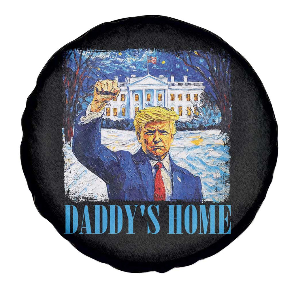 Trump 2024 Spare Tire Cover Daddy's Home Starry Night Christmas TS09 Print Your Wear