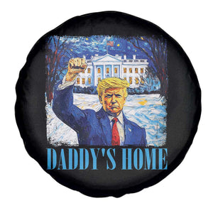 Trump 2024 Spare Tire Cover Daddy's Home Starry Night Christmas TS09 Print Your Wear
