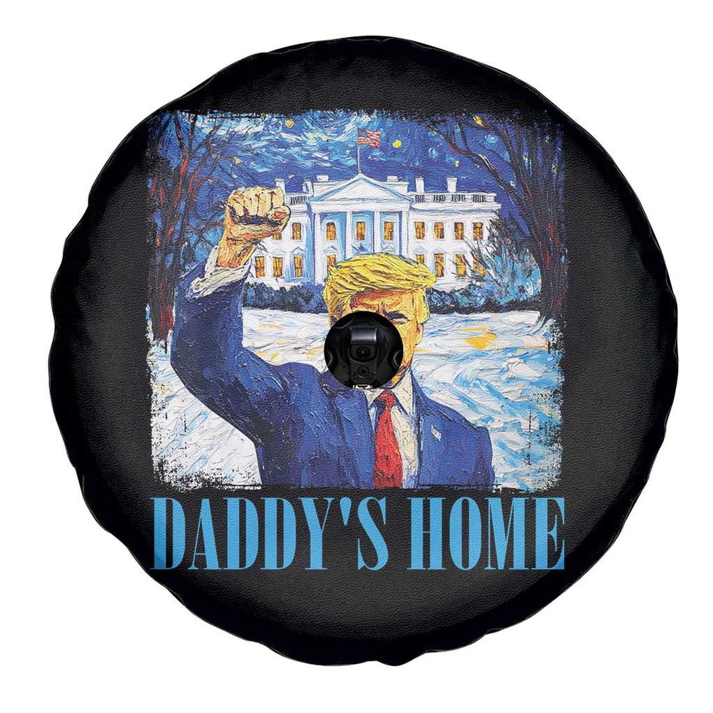 Trump 2024 Spare Tire Cover Daddy's Home Starry Night Christmas TS09 Print Your Wear