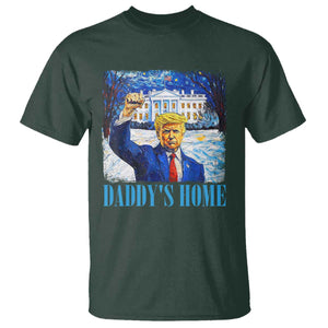 Trump 2024 T Shirt Daddy's Home Starry Night Christmas TS09 Dark Forest Green Print Your Wear