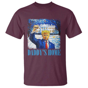 Trump 2024 T Shirt Daddy's Home Starry Night Christmas TS09 Maroon Print Your Wear