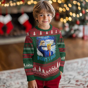 Trump 2024 Ugly Christmas Sweater Daddy's Home Starry Night Christmas TS09 Christmas Print Your Wear