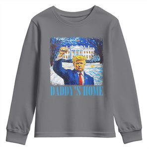 Trump 2024 Youth Sweatshirt Daddy's Home Starry Night Christmas TS09 Charcoal Print Your Wear