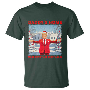 Christmas Trump T Shirt Daddy's Home Make Christmas Great Again TS09 Dark Forest Green Print Your Wear