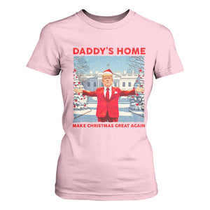Christmas Trump T Shirt For Women Daddy's Home Make Christmas Great Again TS09 Light Pink Print Your Wear