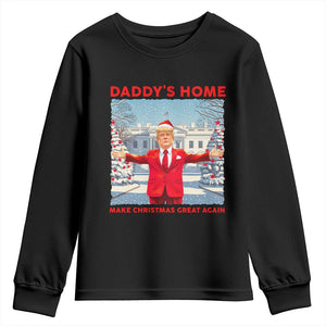 Christmas Trump Youth Sweatshirt Daddy's Home Make Christmas Great Again TS09 Black Print Your Wear