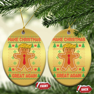Funny Xmas Trump Christmas Ornament Gingerbread Trump Make Christmas Great Again TS09 Oval Gold Print Your Wear