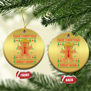 Funny Xmas Trump Christmas Ornament Gingerbread Trump Make Christmas Great Again TS09 Circle Gold Print Your Wear