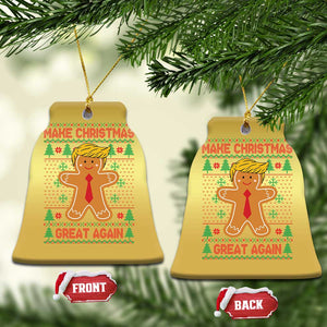 Funny Xmas Trump Christmas Ornament Gingerbread Trump Make Christmas Great Again TS09 Bell Flake Gold Print Your Wear