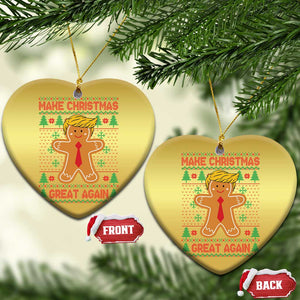 Funny Xmas Trump Christmas Ornament Gingerbread Trump Make Christmas Great Again TS09 Heart Gold Print Your Wear