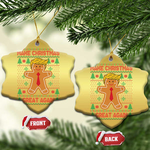 Funny Xmas Trump Christmas Ornament Gingerbread Trump Make Christmas Great Again TS09 Snow Flake Gold Print Your Wear