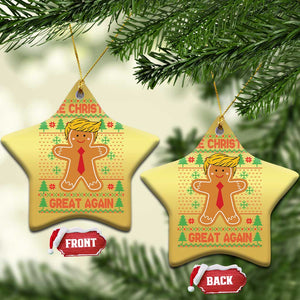 Funny Xmas Trump Christmas Ornament Gingerbread Trump Make Christmas Great Again TS09 Star Gold Print Your Wear