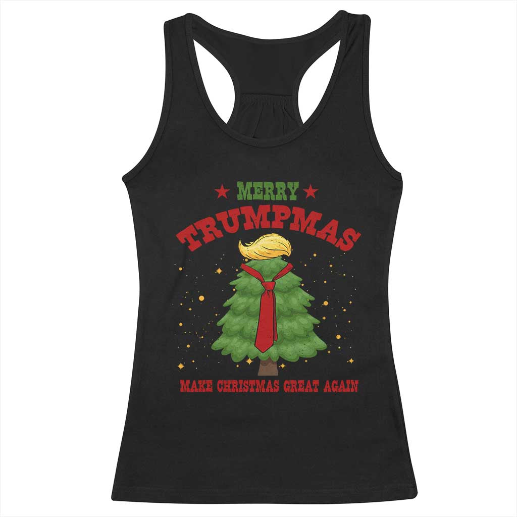 Christmas Trump Racerback Tank Top Merry Trumpmas Make Christmas Great Again TS09 Black Print Your Wear