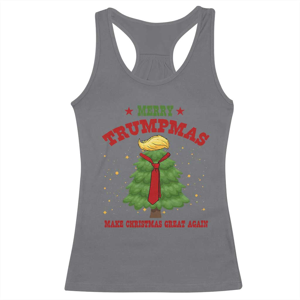 Christmas Trump Racerback Tank Top Merry Trumpmas Make Christmas Great Again TS09 Charcoal Print Your Wear