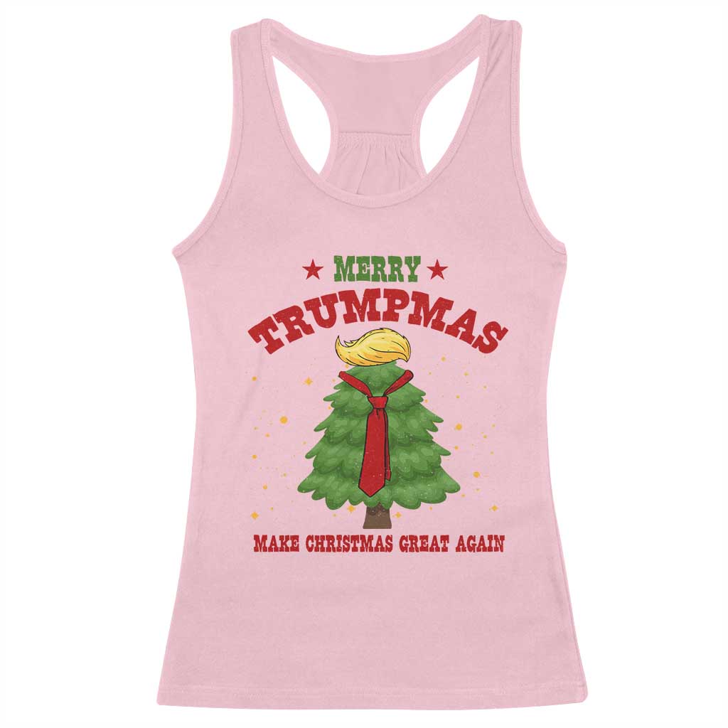 Christmas Trump Racerback Tank Top Merry Trumpmas Make Christmas Great Again TS09 Light Pink Print Your Wear