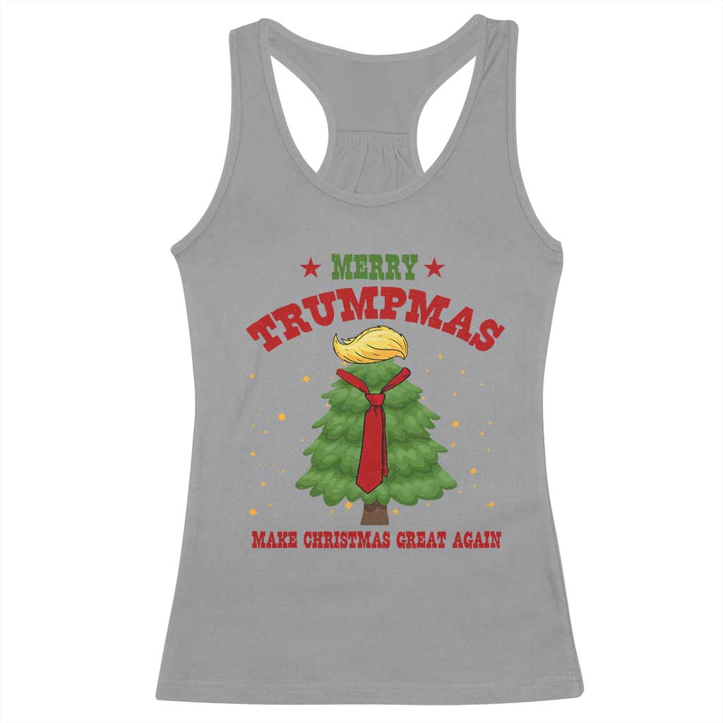 Christmas Trump Racerback Tank Top Merry Trumpmas Make Christmas Great Again TS09 Sport Gray Print Your Wear