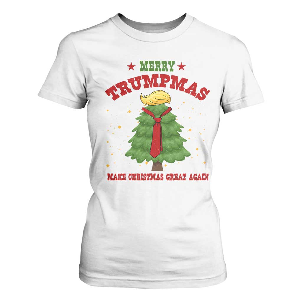 Christmas Trump T Shirt For Women Merry Trumpmas Make Christmas Great Again TS09 White Print Your Wear