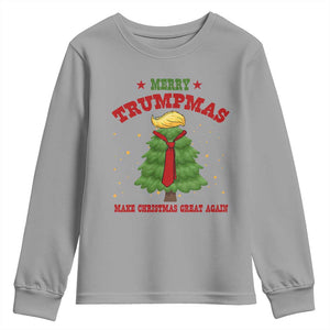 Christmas Trump Youth Sweatshirt Merry Trumpmas Make Christmas Great Again TS09 Sport Gray Print Your Wear