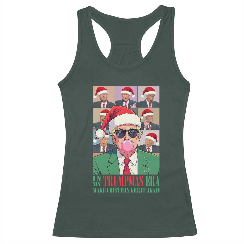 Christmas Trump Racerback Tank Top Trump Era Make Christmas Great Again TS09 Dark Forest Green Print Your Wear
