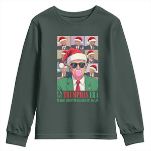 Christmas Trump Youth Sweatshirt Trump Era Make Christmas Great Again TS09 Dark Forest Green Print Your Wear