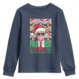 Christmas Trump Youth Sweatshirt Trump Era Make Christmas Great Again TS09 Navy Print Your Wear