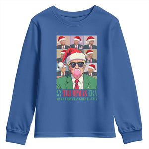 Christmas Trump Youth Sweatshirt Trump Era Make Christmas Great Again TS09 Royal Blue Print Your Wear