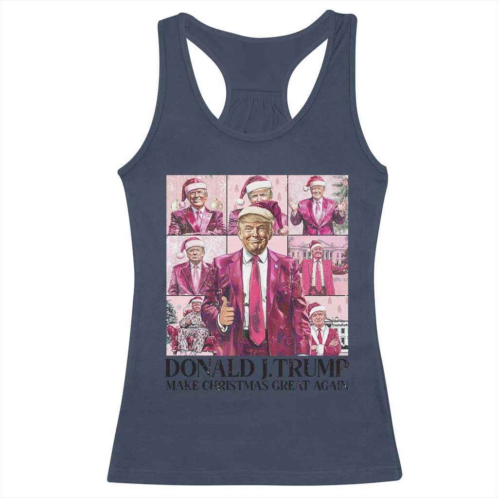 Christmas Trump Racerback Tank Top Pink Trump Era Make Christmas Great Again TS09 Navy Print Your Wear