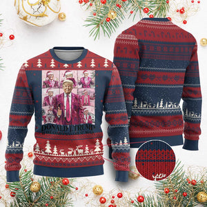 Xmas Trump Ugly Christmas Sweater Pink Trump Era Make Christmas Great Again TS09 Burgundy Print Your Wear