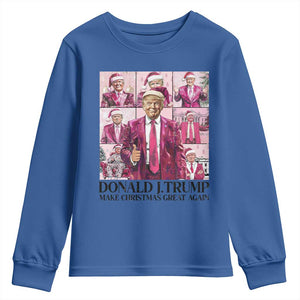 Christmas Trump Youth Sweatshirt Pink Trump Era Make Christmas Great Again TS09 Royal Blue Print Your Wear