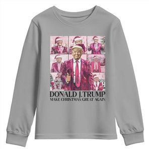 Christmas Trump Youth Sweatshirt Pink Trump Era Make Christmas Great Again TS09 Sport Gray Print Your Wear