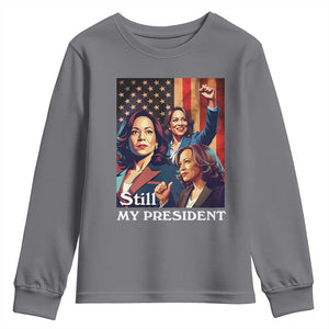 Harris Supporter Youth Sweatshirt Kamala Still My President TS09 Charcoal Print Your Wear