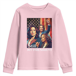Harris Supporter Youth Sweatshirt Kamala Still My President TS09 Light Pink Print Your Wear