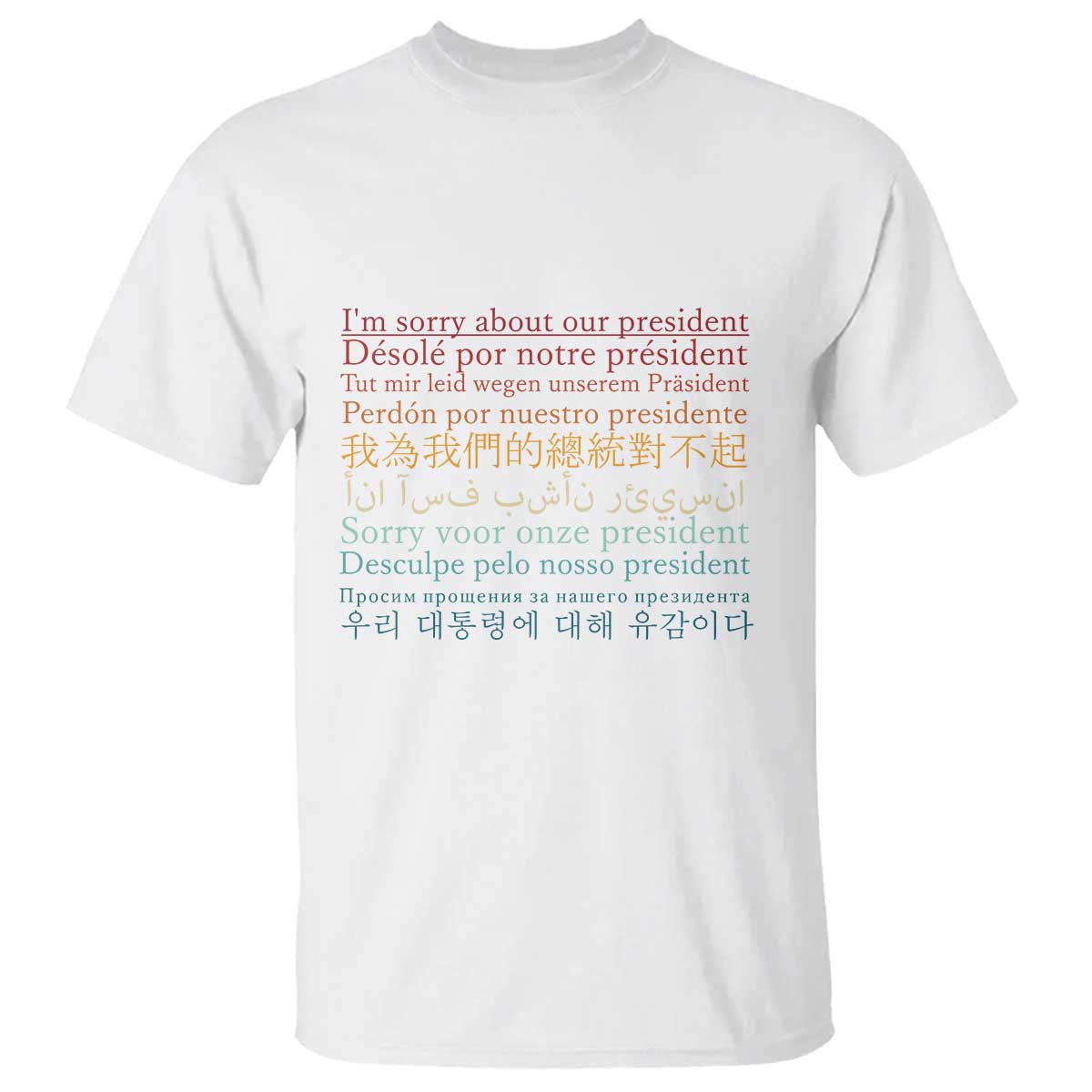 Sorry About Our President Not My President T Shirt TS09 White Print Your Wear