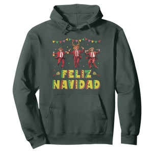 Funny Mexico Xmas Trump Hoodie Feliz Navidad Trump Dancing TS09 Dark Forest Green Print Your Wear