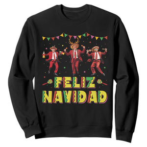 Funny Mexico Xmas Trump Sweatshirt Feliz Navidad Trump Dancing TS09 Black Print Your Wear