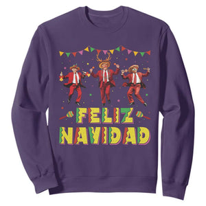 Funny Mexico Xmas Trump Sweatshirt Feliz Navidad Trump Dancing TS09 Purple Print Your Wear
