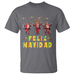 Funny Mexico Xmas Trump T Shirt Feliz Navidad Trump Dancing TS09 Charcoal Print Your Wear