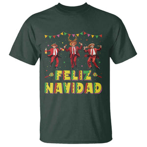 Funny Mexico Xmas Trump T Shirt Feliz Navidad Trump Dancing TS09 Dark Forest Green Print Your Wear
