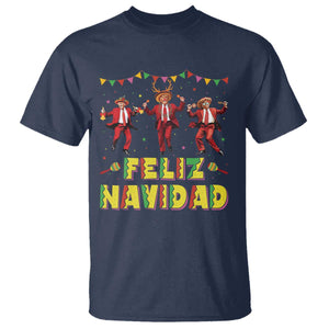 Funny Mexico Xmas Trump T Shirt Feliz Navidad Trump Dancing TS09 Navy Print Your Wear