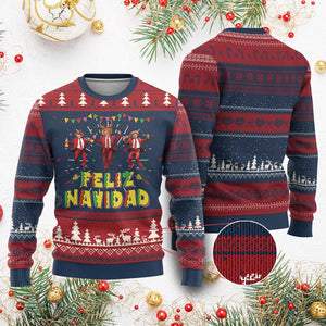 Funny Mexico Xmas Trump Ugly Christmas Sweater Feliz Navidad Trump Dancing TS09 Burgundy Print Your Wear