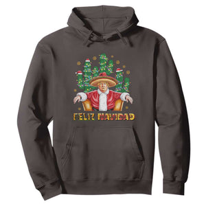 Funny Mexico Xmas Trump Hoodie Feliz Navidad Trump Santa TS09 Dark Chocolate Print Your Wear